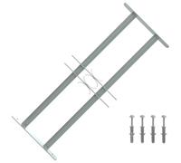 Ordellia Grille réglable de sécurité pour fenêtres en acier galvanisé avec 2 barres transversales, installation horizontale, adaptable à ouvertures de 500 à 650 mm, robuste, durable