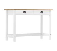 Ordellia Hill Table console en pin massif 110 x 45 x 74 cm avec 2 tiroirs, blanc/naturel, pour couloir, salon, salle à manger
