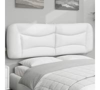 Ordellia Hvar Oreiller pour tête de lit, blanc, 170 x 15 x 48 cm, cuir synthétique résistant, rembourrage en fibre PP douce, montage mural, pour lit de 160 cm, design élégant