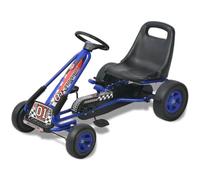 Ordellia Kart à pédale avec siège réglable en PP PVC et fer, bleu, 96 x 56 x 60 cm, charge 30 kg, avec essieu pendule et roue libre, pour enfants à partir de 3 ans