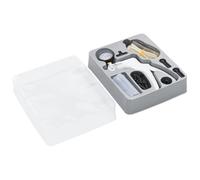 Ordellia Kit de purge de frein et pompe à vide en plastique avec plage de mesure de 0 à 76 cm Hg, réservoir de 120 ml, tuyaux, adaptateurs et mallette pour voiture, atelier, garage et entretien