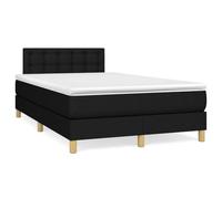 Ordellia Lit à sommier tapissier avec matelas et LED noir, 120 x 190 cm, housse en tissu, tête de lit réglable en hauteur, ressorts ensachés, meuble de chambre moderne pour un sommeil réparateur