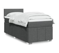 Ordellia Lit à sommier tapissier avec matelas, gris foncé, 80 x 200 cm, housse en tissu, ressorts ensachés, éclairage LED, surmatelas, meubles de chambre à coucher, lit simple