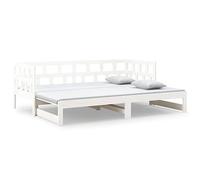 Ordellia Lit Coulissant Blanc en Bois de pin Massif 2x90x190 cm Cadre de lit de Jour Multifonction canapé-lit d'appoint pour Chambre à Coucher mobilier Pratique