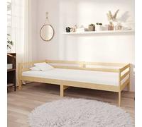Ordellia Lit de jour avec matelas, 90 x 200 cm, en pin massif, canapé-lit robuste, pour chambre d'amis, bois non traité, dureté H3, épaisseur du rembourrage de 20 cm, multifonctionnel