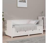 Ordellia Lit de Jour Blanc en Bois de pin Massif 90x190 cm avec tiroirs, Cadre de lit Robuste Multifonction pour Chambre, canapé Convertible, Espace de Rangement optimisé
