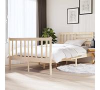 Ordellia Lit en bois massif 120 x 190 cm - Cadre de lit robuste pour chambre à coucher - Bois non traité - Lit plateforme pour matelas de 12,4 m petit double