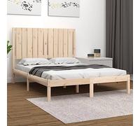 Ordellia Lit en bois massif 120 x 190 cm, en pin non traité, cadre de lit robuste avec tête de lit, meubles de chambre à coucher, design moderne, 120 x 190 cm, petit lit double