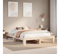 Ordellia Lit en bois massif 140 x 200 cm en bois de pin non traité avec sommier à lattes, cadre de lit stable pour chambre à coucher, meubles durables
