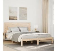 Ordellia Lit en bois massif extra long, en pin non traité, 160 x 220 cm, cadre de lit avec sommier à lattes, espace de rangement, tête de lit haute, meuble de chambre robuste pour adultes