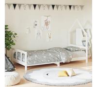 Ordellia Lit pour enfant blanc 90 x 200 cm en pin massif avec sommier à lattes, cadre de lit bas pour enfants à partir de 4 ans, élégant pour la chambre d'enfant et les nuits paisibles