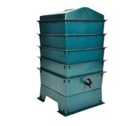Ordellia Lombricomposteur 4 Plateaux 42 x 42 x 60 cm avec système de compostage Efficace, kit Complet pour Jardin Potager Balcon terrasse, Plastique PEHD Vert Robuste