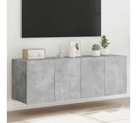 Ordellia Lot de 2 armoires murales murales avec éclairage LED - Gris béton - 60 x 35 x 41 cm - Pour salon et chambre à coucher - Design moderne