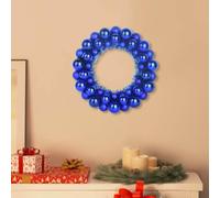 Ordellia Lot de 2 couronnes de boules de Noël bleues 33 x 33 x 7 cm en polystyrène, légères et durables, pour l'intérieur et l'extérieur, décoration festive pour salon, bureau et entrée