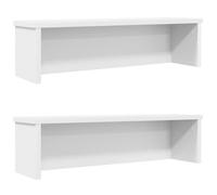 Ordellia Lot de 2 étagères de cuisine empilables - Blanc - 60 x 15 x 16 cm - En bois - Organiseur pour plan de travail, rangement, tiroir, cuisine, salle à manger, panier et support