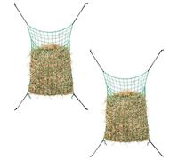 Ordellia Lot de 2 filets à foin rectangulaires - 0,9 x 1 m - En polypropylène - Vert - Résistants aux intempéries - Mailles 45 x 45 mm - Cordon de 3 mm - Pour chevaux, poney, écurie et pâturage
