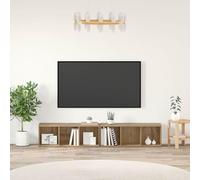 Ordellia Lot de 2 meubles TV en chêne artisanal, 37 x 35 x 107 cm, buffet mural en matériau dérivé du bois, avec portes et étagères, pour salon, chambre à coucher, centre de divertissement
