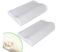Ordellia Lot de 2 oreillers orthopédiques à mémoire de forme - En polyester - 50 x 30 x 7 à 10 cm - Soutien nuque pour aide au sommeil, aide à l'endormis, repos, confort, routine de sommeil
