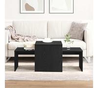 Ordellia Lot de 2 tables gigognes, aspect chêne noir, 100 x 48 x 40 cm, en bois dérivé du bois, coulissantes les unes dans les autres, pour salon, tables d'appoint modernes