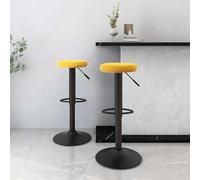 Ordellia Lot de 2 tabourets de bar en velours jaune moutarde réglables en hauteur pivotant avec repose-pieds 31 x 58 à 78 cm Tabouret de comptoir pour cuisine, salle à manger, comptoir et île de