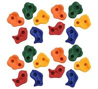 Ordellia Lot de 20 pierres d'escalade multicolores en polyéthylène pour mur d'escalade, 40 vis, poignées robustes pour jardin, espace de jeu, intérieur et extérieur, pour l'entraînement des enfants