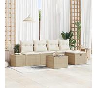 Ordellia Lot de 6 canapés en polyrotin avec coussins, modulaire, durable, résistant aux intempéries, pour jardin et terrasse, résistant aux UV, 5 places Noir