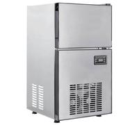 Ordellia Machine à glaçons avec porte argentée en acier inoxydable 43 x 40 x 71 cm pour cuisine et fête, appareil de cuisine compact avec système d'entrée d'eau, lumières UV, insonorisant, 12 kg de