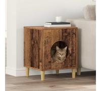 Ordellia Maison pour Chat en Bois Ancien 42,5 x 40 x 53 cm pour intérieur Confortable et stylé, idéal pour Jouer, Dormir ou se Reposer dans Un Cadre Moderne et résistant