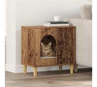 Ordellia Maison pour Chat en Bois Ancien 51 x 30 x 52 cm Robuste avec kit d'assemblage pour intérieur Confortable et décoratif, idéale pour Jouer, Dormir ou se Cacher dans Un Salon ou Appartement