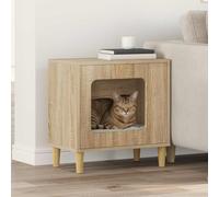 Ordellia Maison pour Chat Moderne Sonoma en Bois d'ingénierie 51x30x52 cm Robuste et élégante pour Appartement, Salon ou Espace Contemporain, idéale pour Jouer, Dormir ou se Cacher