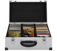Ordellia Mallette CD pour 60 CD en aluminium et ABS argenté avec coins renforcés, verrouillable, 43 x 29,5 x 18,5 cm, pour archives, collections et rangement ordonné