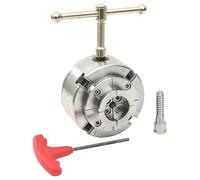 Ordellia Mandrin à bois à 4 mâchoires connexion M33 argenté 96 mm, auto-centrage, acier durable, réglable pour tour à bois, fixation précise pour travaux de menuiserie et bricolage