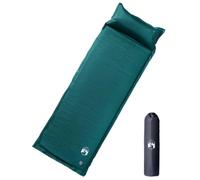 Ordellia Matelas isolant auto-gonflant avec coussin vert 195 x 64 x 4,5 cm, mousse 19D, imperméable, avec sac de transport, matelas de couchage en mousse à mémoire de forme pour camping, randonnée