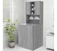 Ordellia Meuble pour Machine à Laver sèche séchoir buanderie Gris 70,5x25,5x90 cm avec Support Fixation Murale Robuste