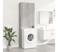 Ordellia Meuble pour Machine à Laver Sonoma Gris 64x25,5x190 cm avec 2 Portes 3 Compartiments Robuste Design épuré Rangement buanderie Accessoires pour Lave Linge sèche séchoir