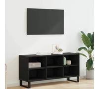 Ordellia Meuble TV chêne Noir en Bois d'ingénierie 103,5 x 30 x 50 cm avec 6 étagères, Support métal, Meuble TV Console pour Salon et Chambre, Centre de Divertissement Fonctionnel