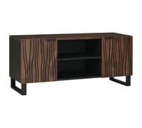 Ordellia Meuble TV en noyer 105 x 33 x 46 cm - Montage mural - Console multimédia avec 2 portes et 2 étagères - Design moderne pour salon, chambre à coucher