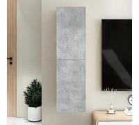 Ordellia Meuble TV suspendu gris béton 30,5 x 30 x 110 cm, centre multimédia en bois robuste, idéal pour le salon et la chambre à coucher, meuble de divertissement moderne