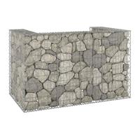Ordellia Mur en Gabion pour poubelles en Acier galvanisé de 180x100x110 cm avec Grille soudée Robuste pour contenir Deux poubelles, idéal pour Jardin, terrasse, Garage, Protection, Dissimulation