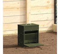 Ordellia Nourrisseur à pédale pour Poules Vert Olive 33 x 42 x 40 cm en Acier Resistant aux intempéries pour Alimentation Propre intérieur extérieur
