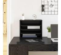 Ordellia Organiseur de bureau noir aspect chêne en bois 36 x 26 x 29,5 cm, étagère avec compartiment pour bureau, documents, dossiers, classeurs, bureau à domicile pour l'ordre sur le lieu de travail