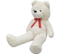 Ordellia Ours en peluche blanc 242 cm en polyester avec nœud papillon, peluche pour chambre d'enfant, lit, berceau, décoration, cadeau, anniversaire, réconfort, sommeil, collectionner