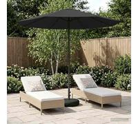 Ordellia Parasol de jardin 230 x 230 cm en polyester, cadre en acier revêtu par pulvérisation, angle droit, avec protection UV, toit perméable à l'air, entretoises pliables, pour jardin, balcon