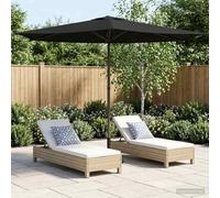 Ordellia Parasol de jardin à angle droit - 270 x 270 cm - En polyester - Avec cadre en acier revêtu par pulvérisation - Protection UV - Pour balcon, terrasse, jardin, extérieur, noir
