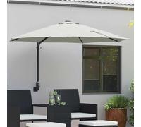Ordellia Parasol de Jardin Sable en Polyester et Acier 248 x 248 x 148 cm inclinable avec manivelle Toile résistante UV Base déportée pour terrasse Balcon extérieur Patio Piscine