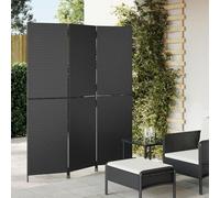 Ordellia Paravent 3 pièces noir en rotin synthétique - Paravent de séparation - Paravent de séparation - Paravent brise-vue - Pliable - Autonome - Opaque - Pour salon, chambre à coucher, bureau