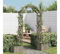 Ordellia Pergola de Jardin en Bois de pin Massif Gris avec jardinière intégrée, Structure Support pour Plantes grimpantes, Passage élégant pour entrée ou allée
