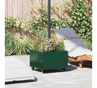 Ordellia Pied de parasol vert en acier 45 x 45 x 45 cm enroulable avec réglage à 360 °, design 2 en 1 pour balcon, terrasse, jardin, cour, patio comme pied de parasol stable pour une ombre sûre