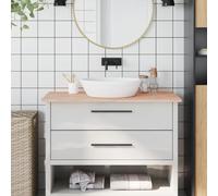 Ordellia Plan de travail en bois de hêtre massif 100x60 cm pour salle de bain, meuble, surface, comptoir, étagère ou dessus d'armoire avec coins arrondis et finition lisse durable