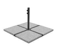 Ordellia Plaques de Poids pour Parasol 4 pièces en Granit Gris carré 100 kg Support Stable pour terrasse Balcon Plage Jardin extérieur